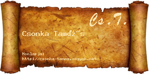 Csonka Tamás névjegykártya